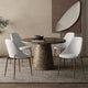 Godiva/Cleo 5pc Dining Set in Grey with White Chair