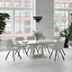 Corvus/Signy 7pc Dining Set in Warm Grey Table with Light Grey Chair