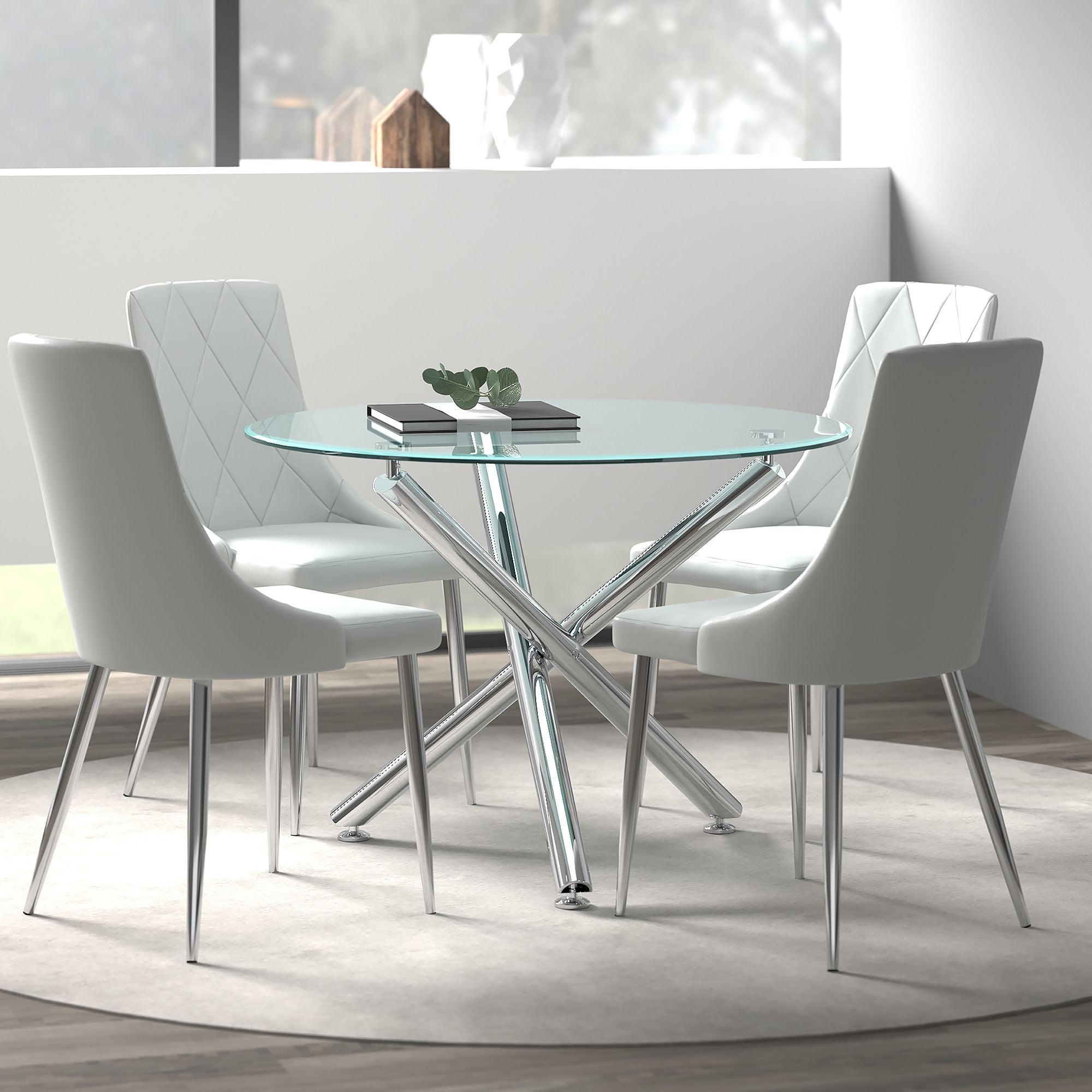 Solara and Devo 5pc Dining Set - stylish chairs for any table | Image 1 | InSTYLE Home & Rugs