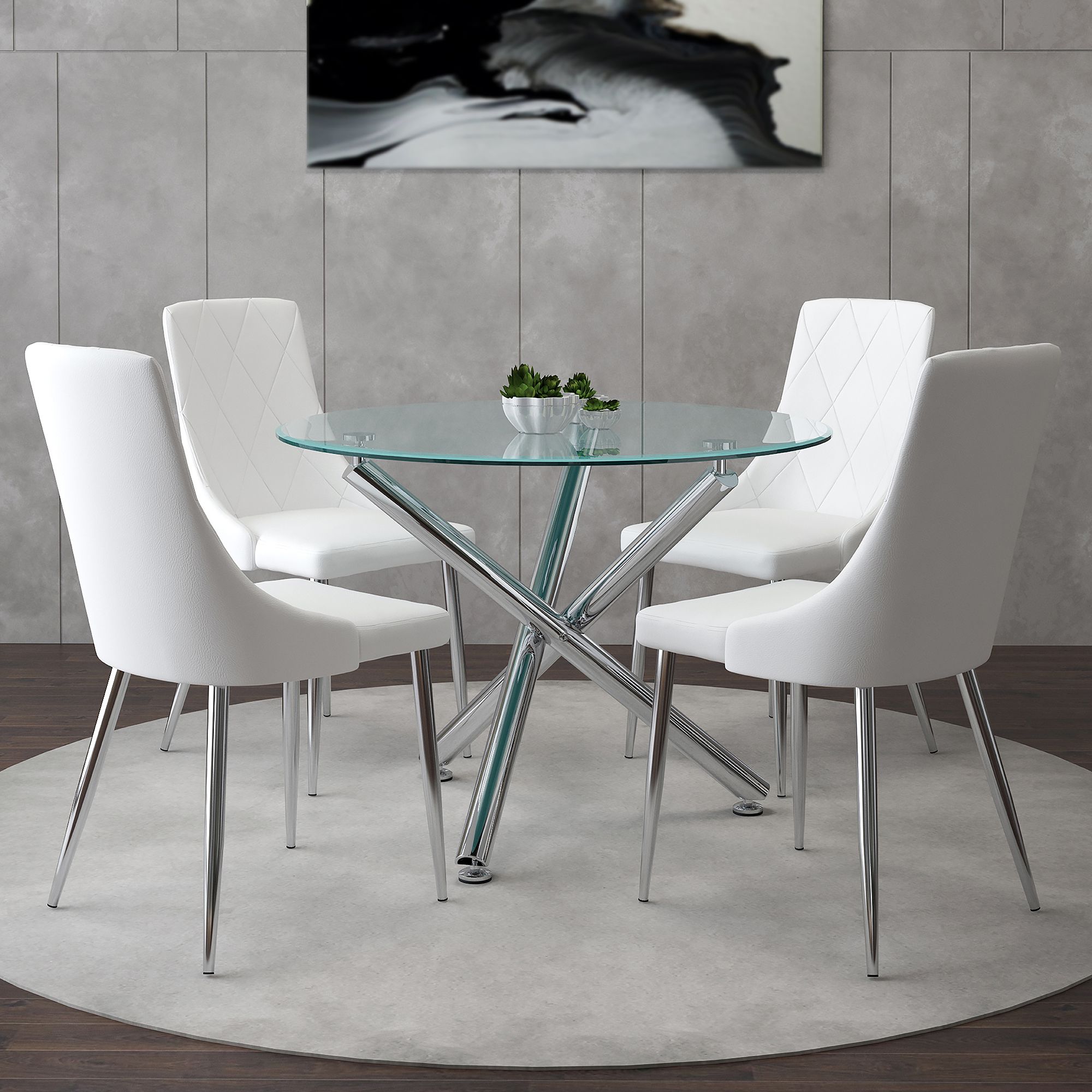 Solara and Devo 5pc Dining Set - comfortable dining experience | Image 1 | InSTYLE Home & Rugs