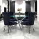 Solara/Hollis 5pc Dining Set in Chrome with Black Chair