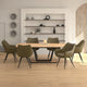 Forna/Talon 7pc Dining Set in Natural Table with Moss Chair