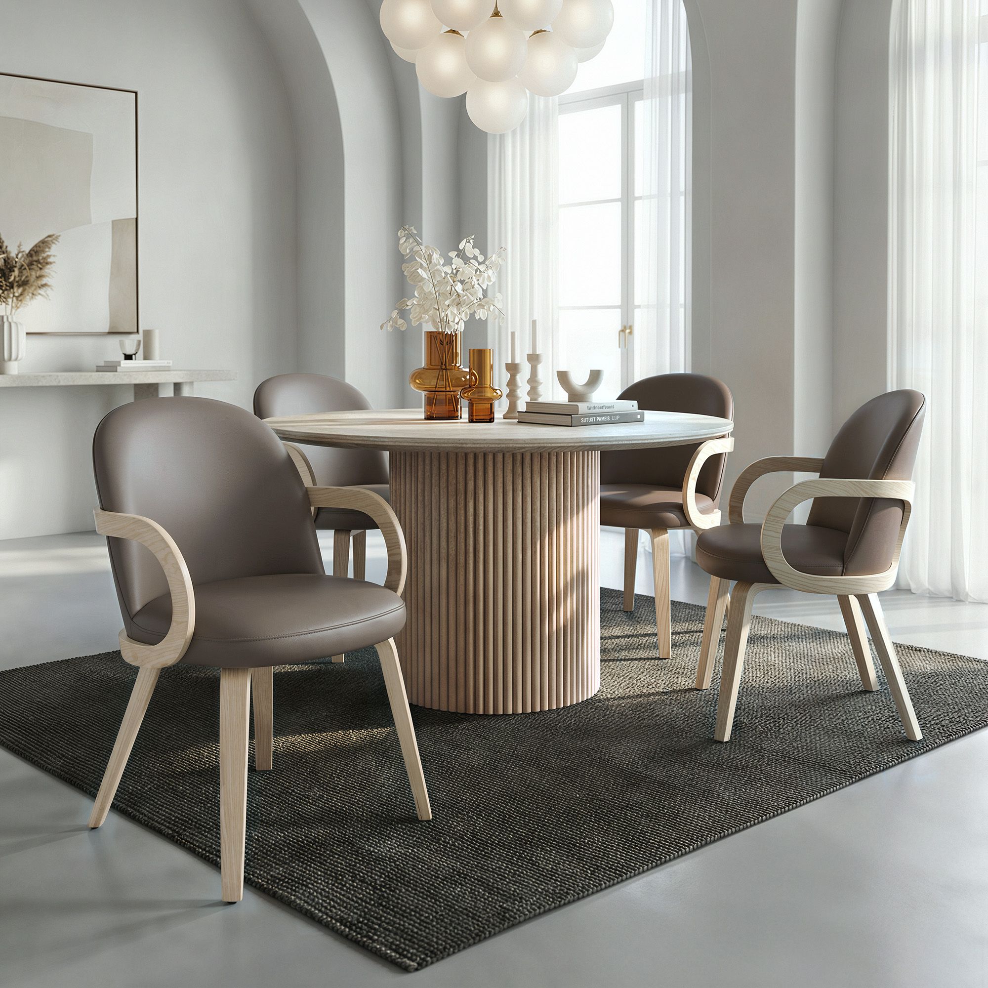 Thalia and Celest 5pc Dining Set - elegant seating for dining areas | Image 1 | InSTYLE Home & Rugs