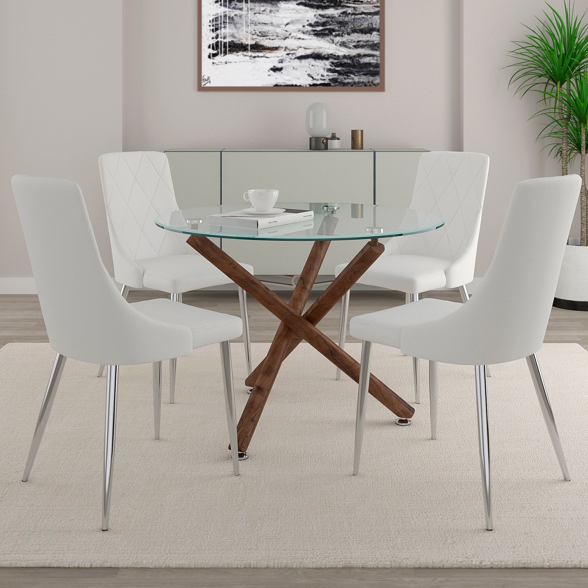 Rocca and Devo 5pc Dining Set - stylish chairs for any table | Image 1 | InSTYLE Home & Rugs