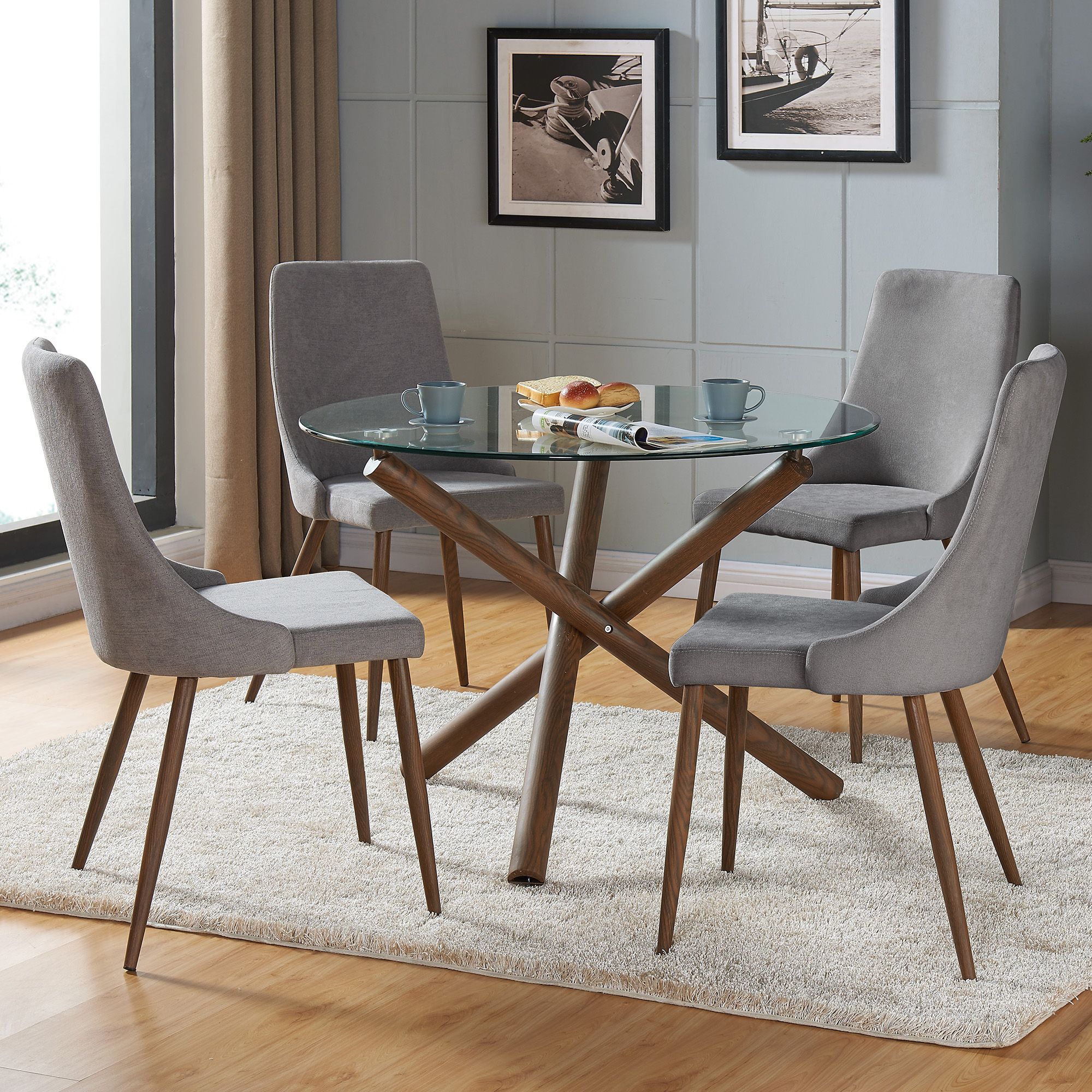 Rocca/Cora 5pc Dining Set - elegant seating for dining areas | Image 1 | InSTYLE Home & Rugs
