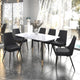 Emery/Koda 7pc Dining Set in White Table with Black Chair