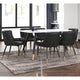 Emery/Xander 7pc Dining Set in White with Black Chair
