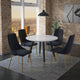 Emery/Carmilla 5pc Dining Set in White with Black Chair