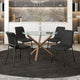 Carmilla/Brixx 5pc Dining Set in Aged Gold with Black chair