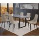 Gavin/Venice 7pc Dining Set in Black with Beige Chair