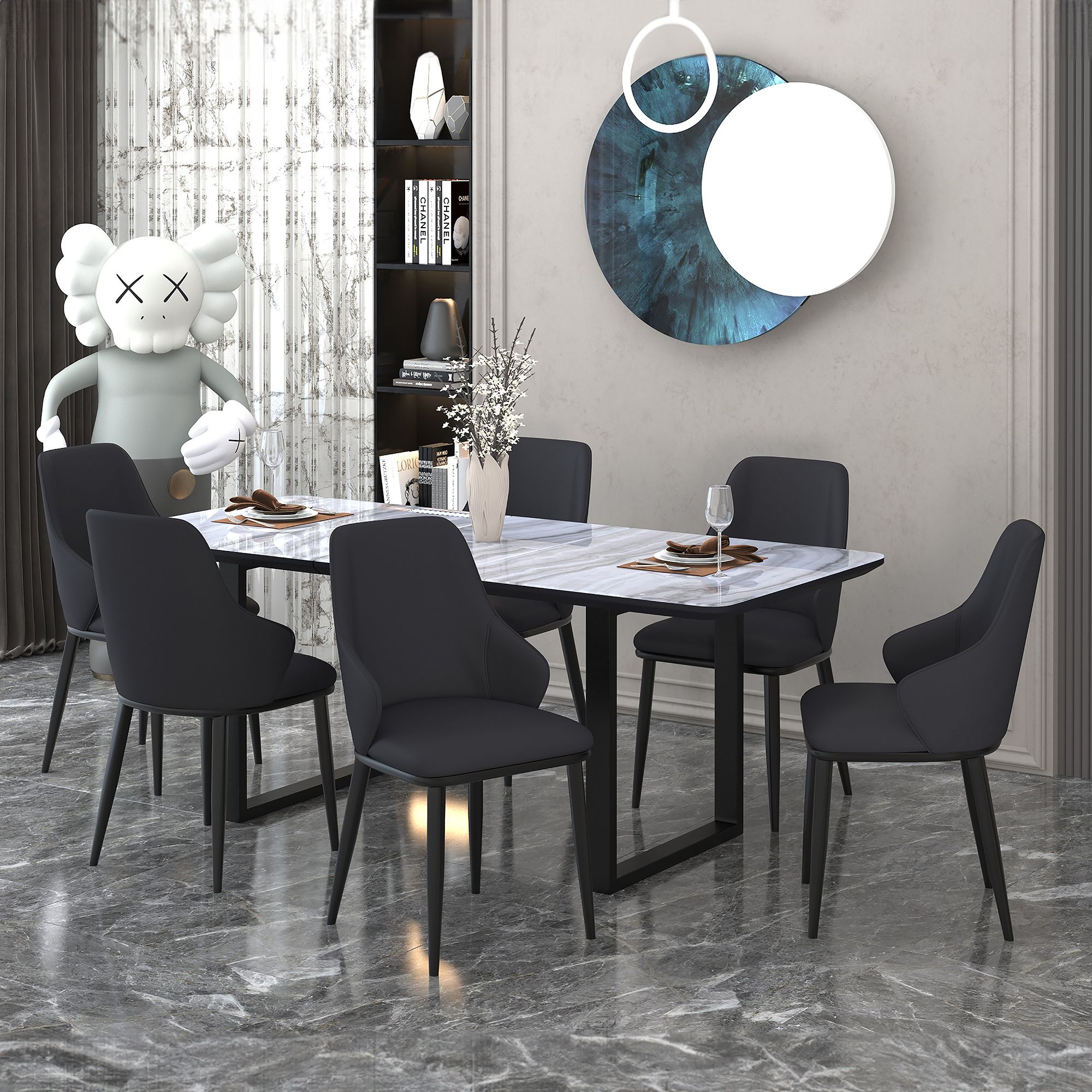 Gavin and Kash 7pc Dining Set - stylish chairs for any table | Image 1 | InSTYLE Home & Rugs