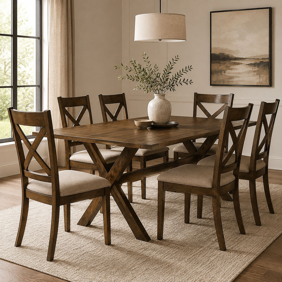 Lance 7pc Dining Set - comfortable dining experience | Image 1 | InSTYLE Home & Rugs