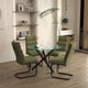 Suzette/Brodi 5pc Dining Set in Black Table with Sage Chair