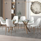 Stark/Cleo 7pc Dining Set in Aged Gold with White Chair