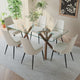Stark/Koda 7pc Dining Set in Walnut Table with Beige Chair