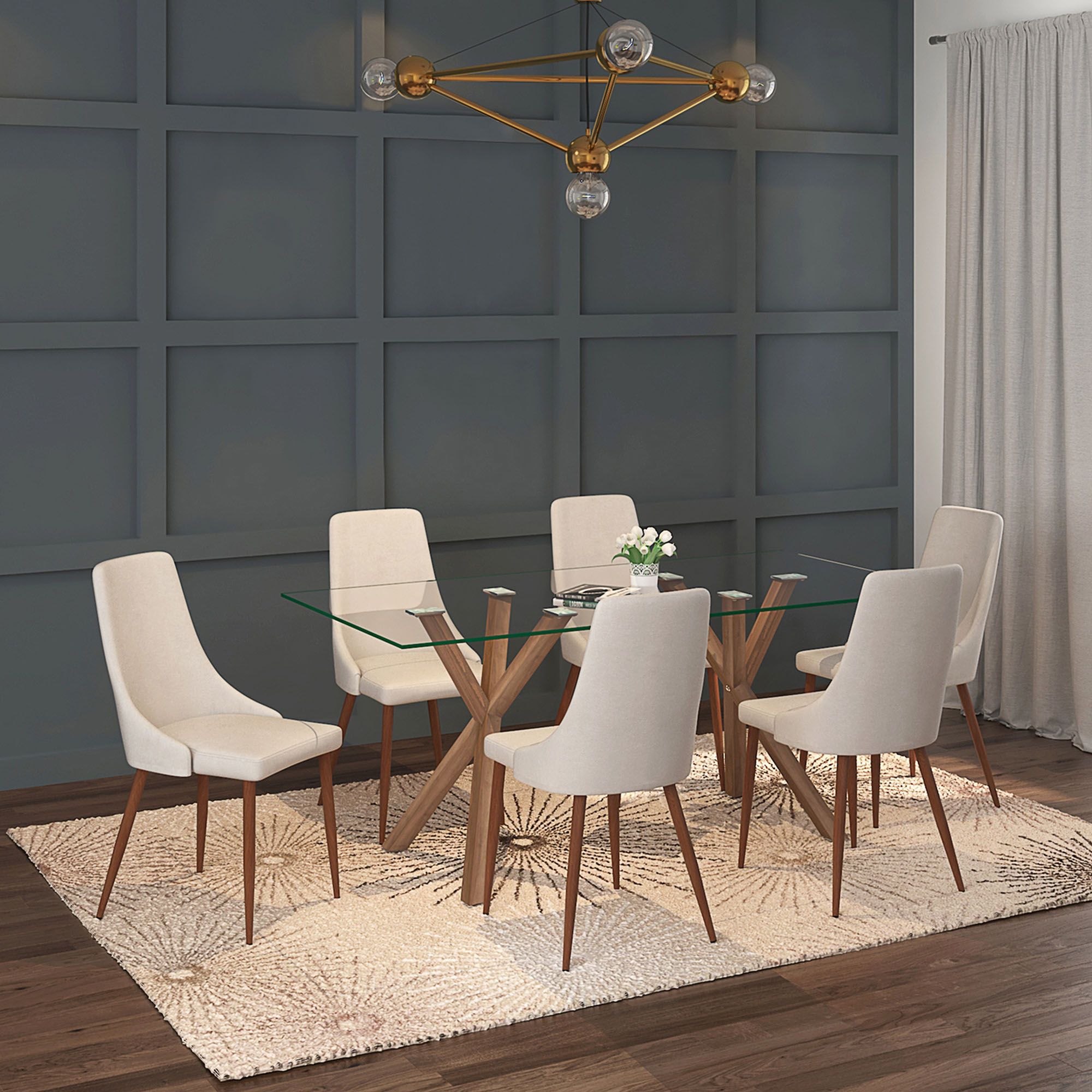 Stark and Cora 7pc Dining Set - stylish chairs for any table | Image 1 | InSTYLE Home & Rugs