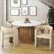 Jilsa/Amara 5pc Dining Set - Walnut & White Table with Beige Chair