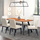 Virag/Cortez 7pc Dining Set in Natural with Beige and Black Chair