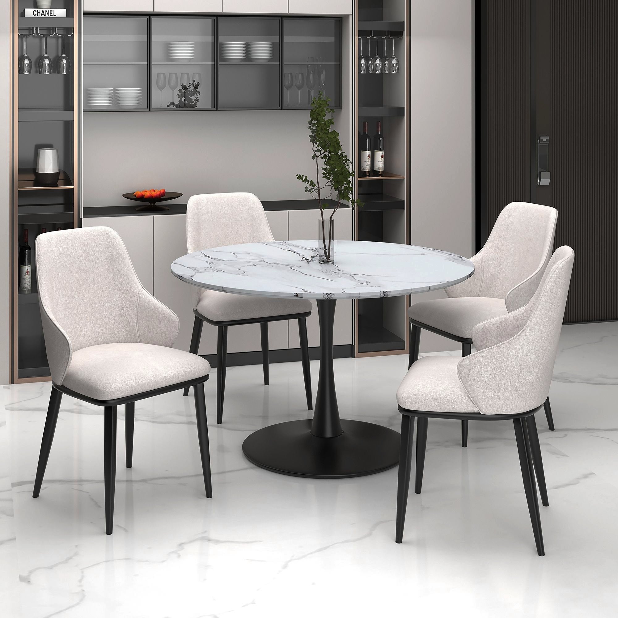 Zilo and Kash 5pc Dining Set - elegant seating for dining areas | Image 1 | InSTYLE Home & Rugs