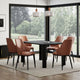 Sangra/Kash 7pc Dining Set - Black Table with Saddle Chair