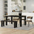 Sangra/Kazan 6pc Dining Set - Black Table and Bench with Dark Beige Chair