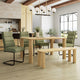 Sangra/Brodi 6pc Dining Set - Natural Table and Bench with Sage Chair