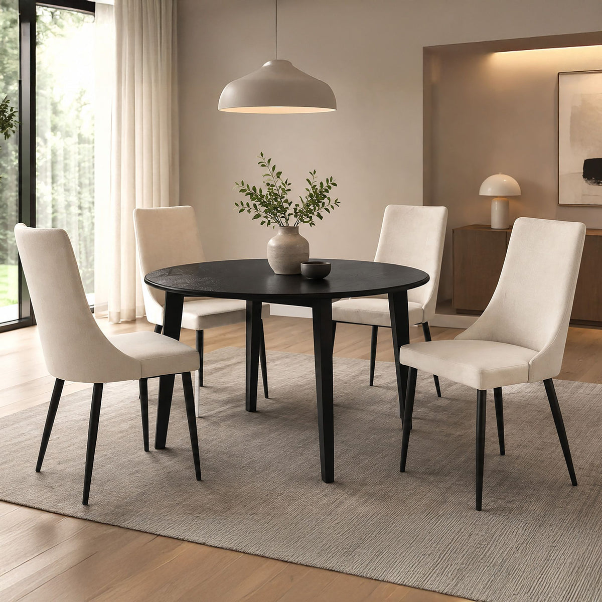Conrad and Venice 5pc Dining Set - complete dining set with chairs for a cozy family meal | Image 1 | InSTYLE Home & Rugs