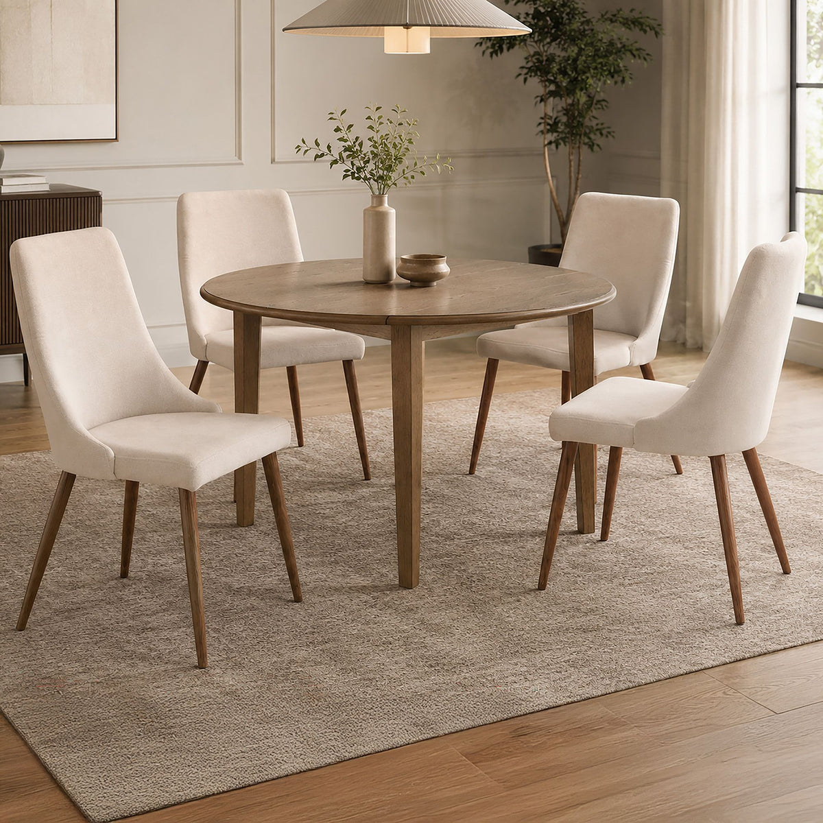 Conrad and Cora 5pc Dining Set - elegant dining set with a sturdy table and comfortable seating | Image 1 | InSTYLE Home & Rugs