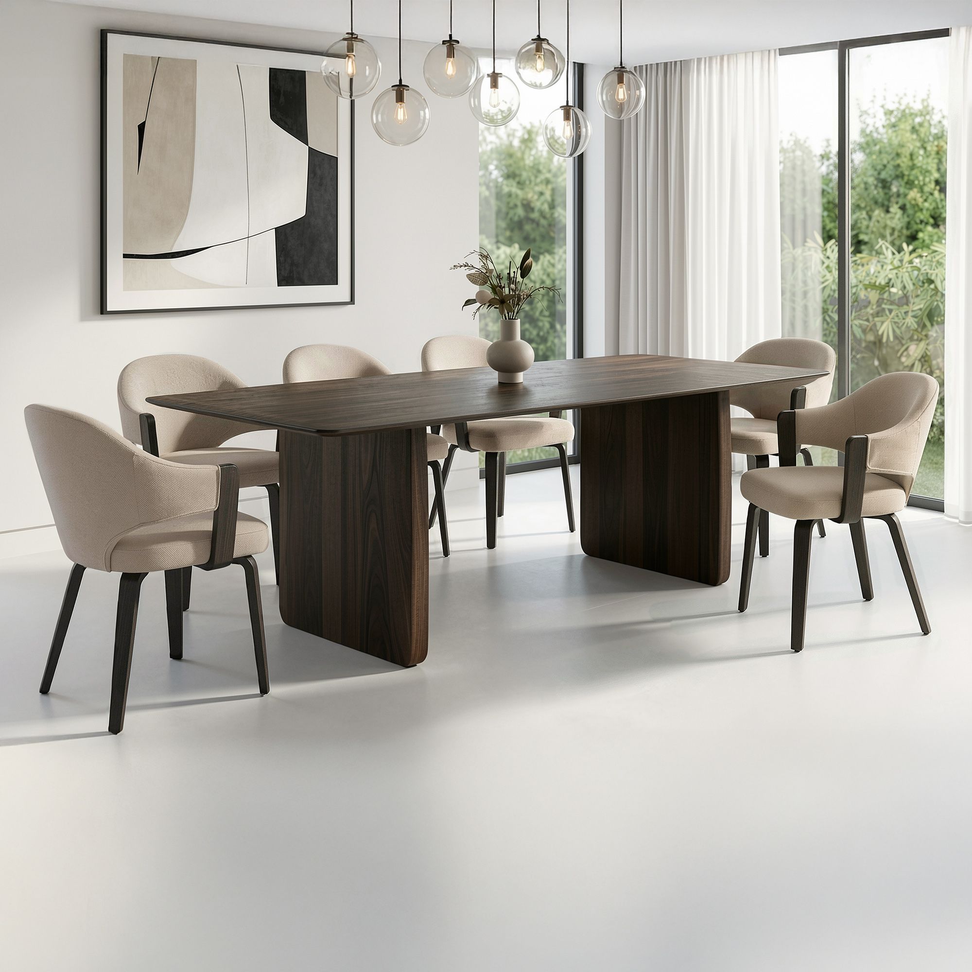 Bazul and Freya 7pc Dining Set - elegant seating for dining areas | Image 1 | InSTYLE Home & Rugs