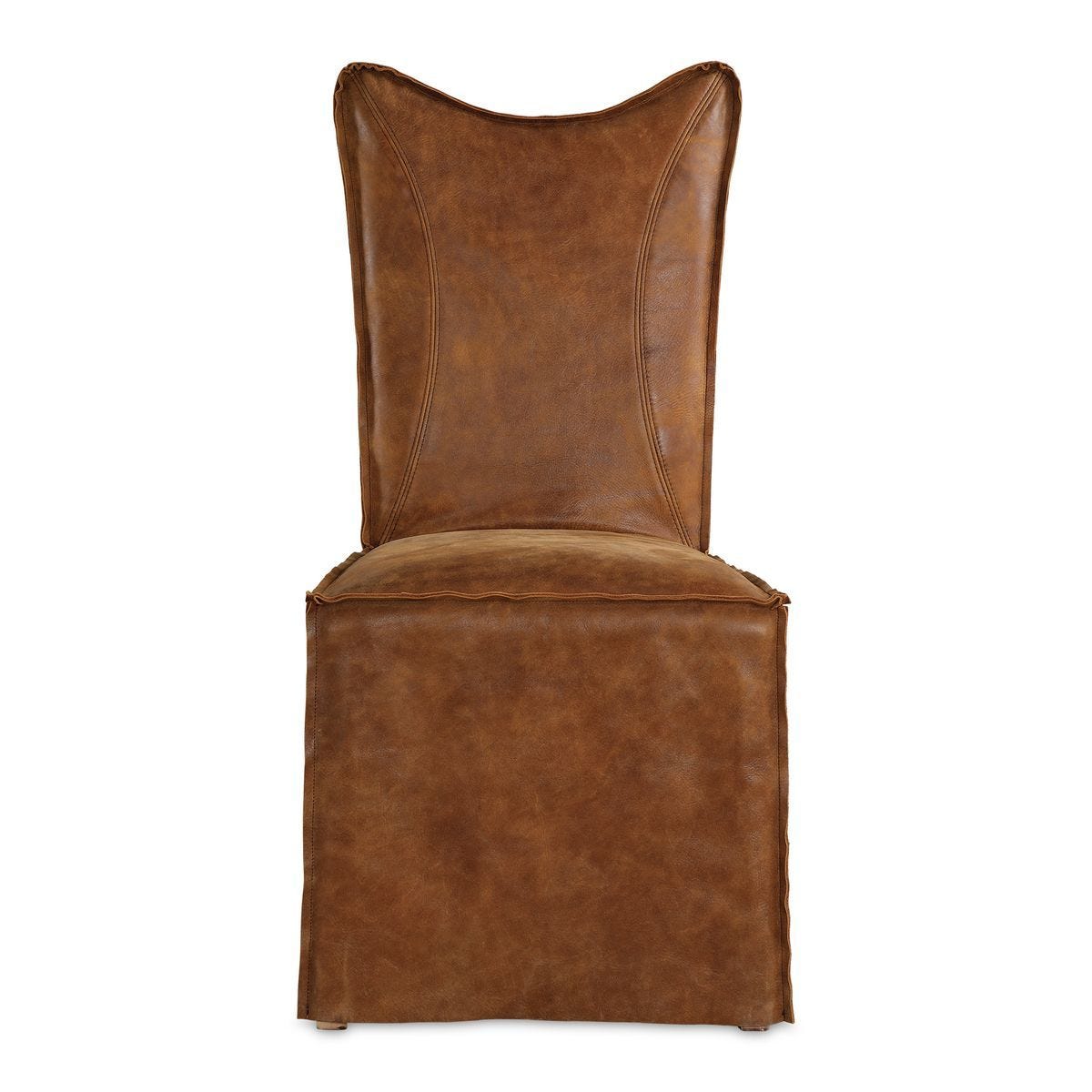 Delroy Armless Chair, Cognac, 2 Per Box, Priced Each - comfortable seating for dining and office spaces | Image 1 | InSTYLE Home & Rugs