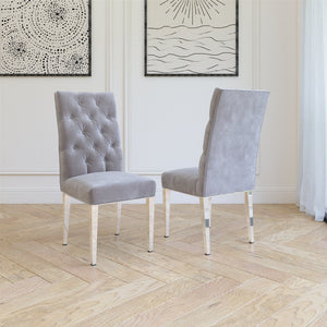 LESLIE Dining Chair GY-282 Charcoal Velvet w/ Steel Legs - elegant seating for dining areas | Image 2 | InSTYLE Home & Rugs