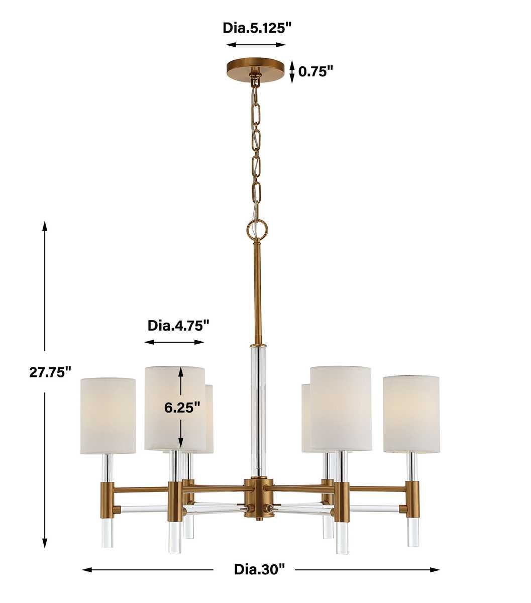 Welkin, 6 Lt Chandelier - elegant chandeliers for interiors | Image 9 | InSTYLE Home & Rugs