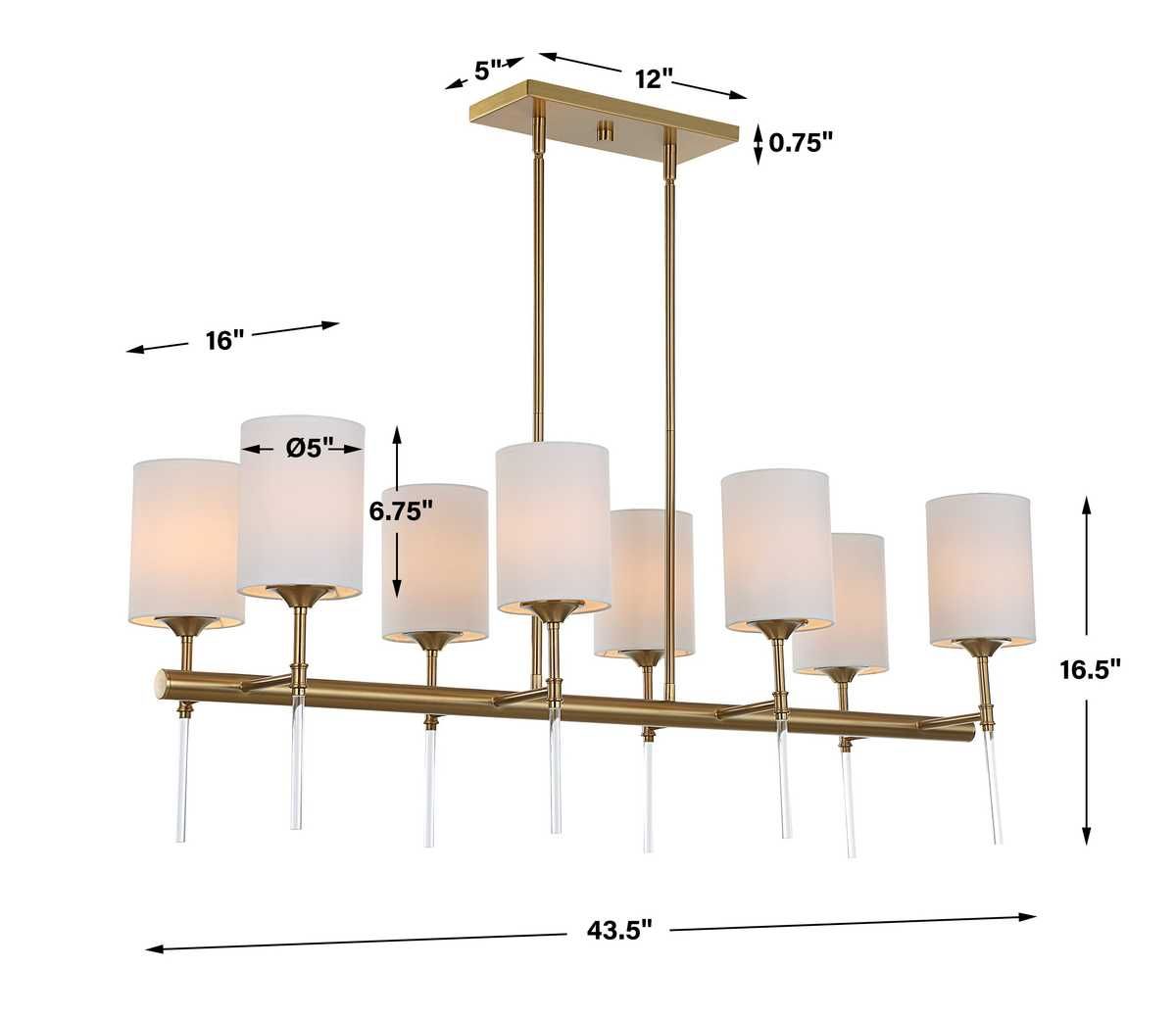 Awyr, 8 Lt Chandelier - elegant chandeliers for interiors | Image 3 | InSTYLE Home & Rugs