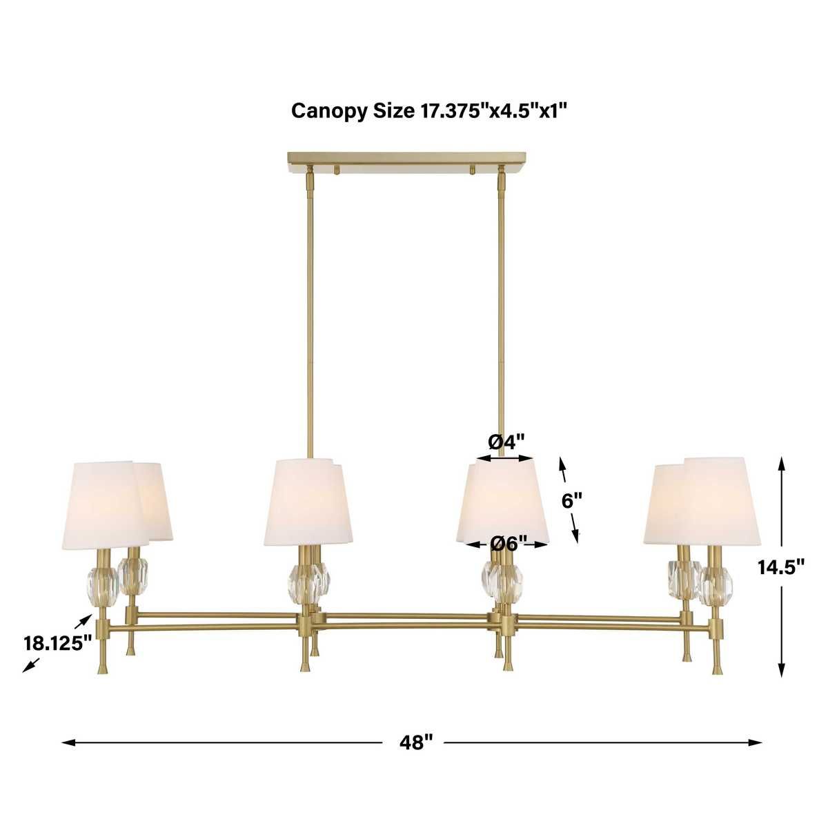 Arques 8 Lt Linear Chandelier - stylish lighting for any room | Image 17 | InSTYLE Home & Rugs