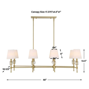 Arques 8 Lt Linear Chandelier - stylish lighting for any room | Image 17 | InSTYLE Home & Rugs