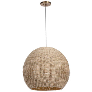 Seagrass Dome, 1 Lt Pendant - chic pendant lights for modern homes | Image 3 | InSTYLE Home & Rugs