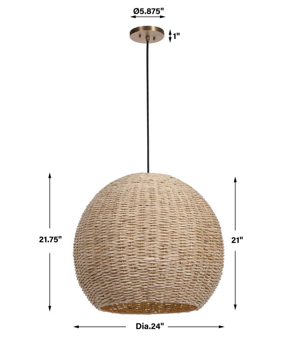 Seagrass Dome, 1 Lt Pendant - chic pendant lights for modern homes | Image 10 | InSTYLE Home & Rugs