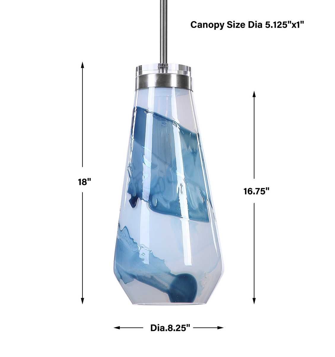 Windswept Blue & White, 1 Lt Mini Pendant - from table lamps to chandeliers and floor lamps | Image 11 | InSTYLE Home & Rugs