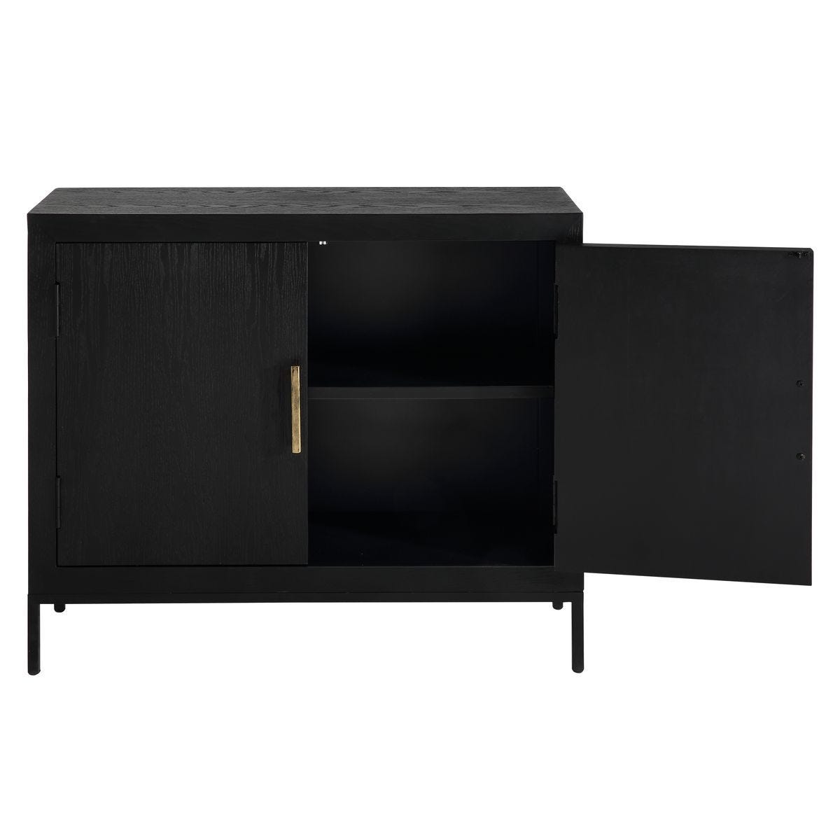 Front Range 2 Door Cabinet, Black - perfect storage for drinks and glassware | Image 3 | InSTYLE Home & Rugs