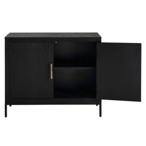 Front Range 2 Door Cabinet, Black - perfect storage for drinks and glassware | Image 3 | InSTYLE Home & Rugs