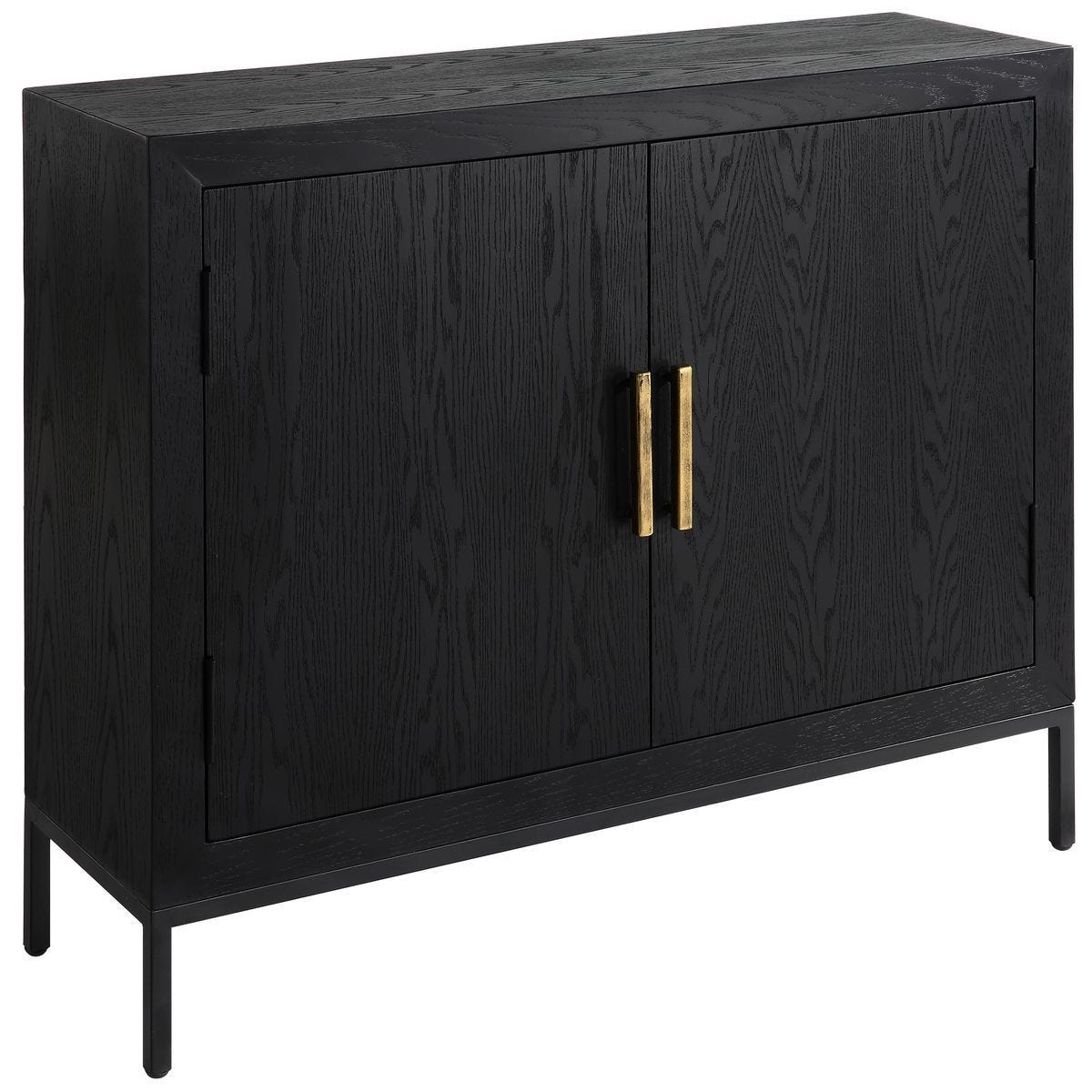 Front Range 2 Door Cabinet, Black - perfect storage for drinks and glassware | Image 4 | InSTYLE Home & Rugs