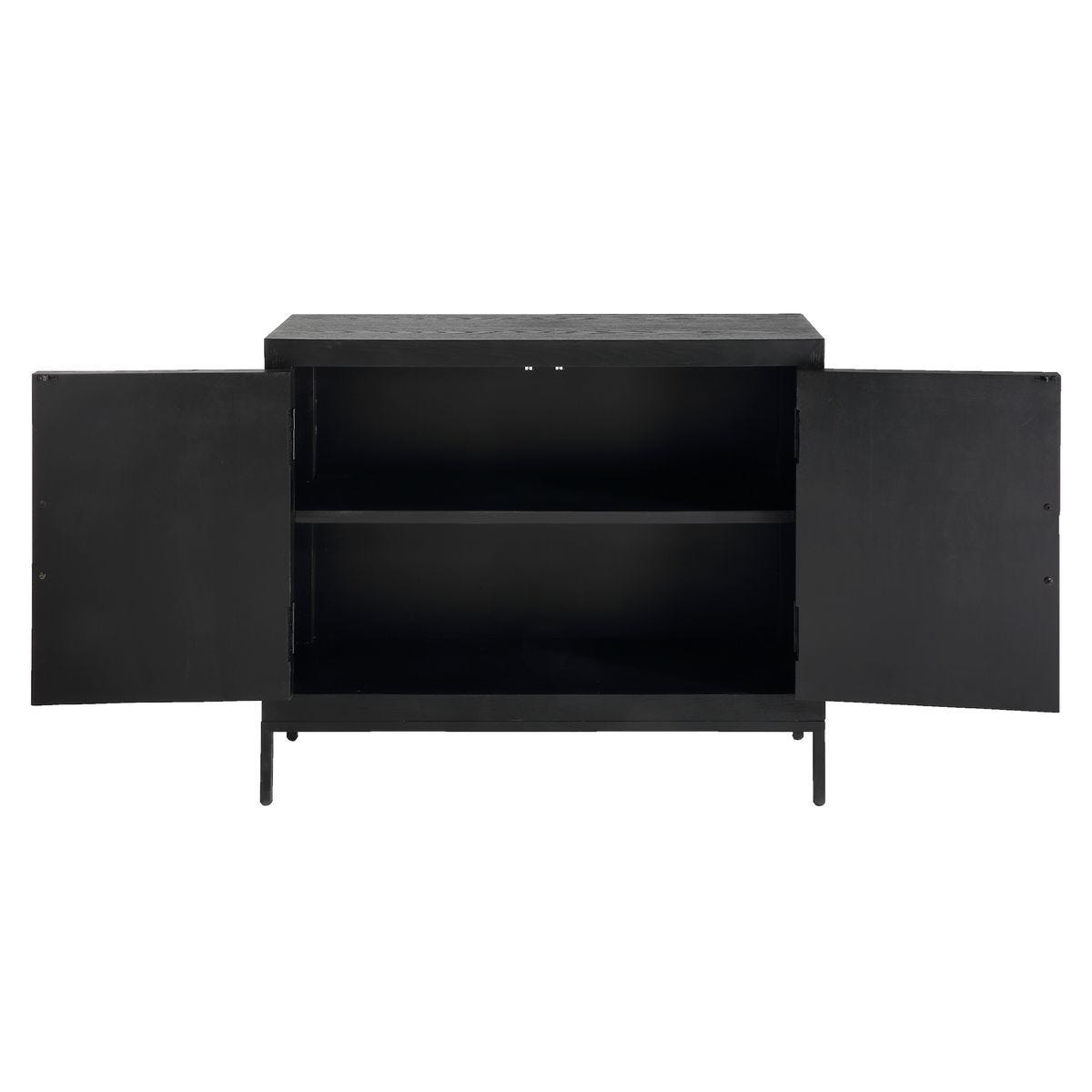 Front Range 2 Door Cabinet, Black - perfect storage for drinks and glassware | Image 8 | InSTYLE Home & Rugs