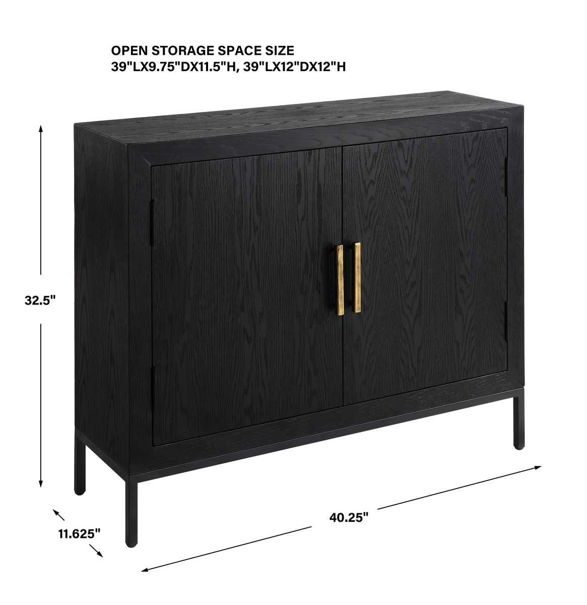 Front Range 2 Door Cabinet, Black - perfect storage for drinks and glassware | Image 10 | InSTYLE Home & Rugs