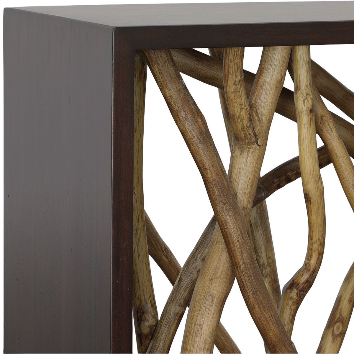 Teak Maze Console Table - compact console for organizing entryway or hallway essentials | Image 4 | InSTYLE Home & Rugs