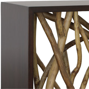 Teak Maze Console Table - compact console for organizing entryway or hallway essentials | Image 4 | InSTYLE Home & Rugs