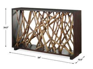 Teak Maze Console Table - compact console for organizing entryway or hallway essentials | Image 7 | InSTYLE Home & Rugs