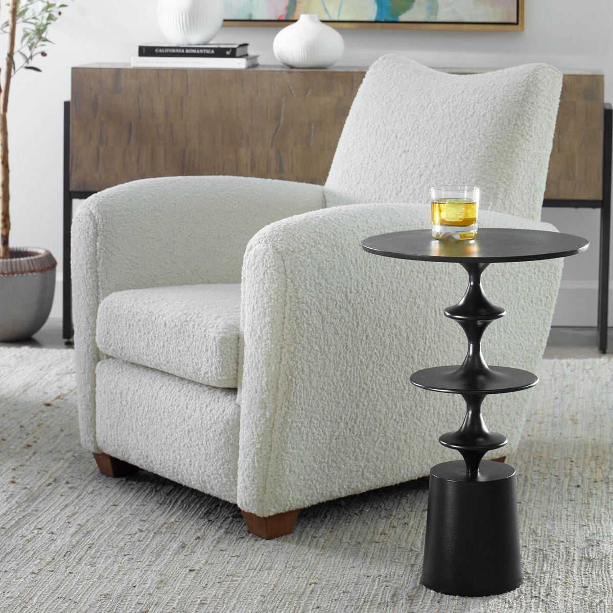 Flight Accent Table, Black - functional accent table with unique design for any room | Image 1 | InSTYLE Home & Rugs