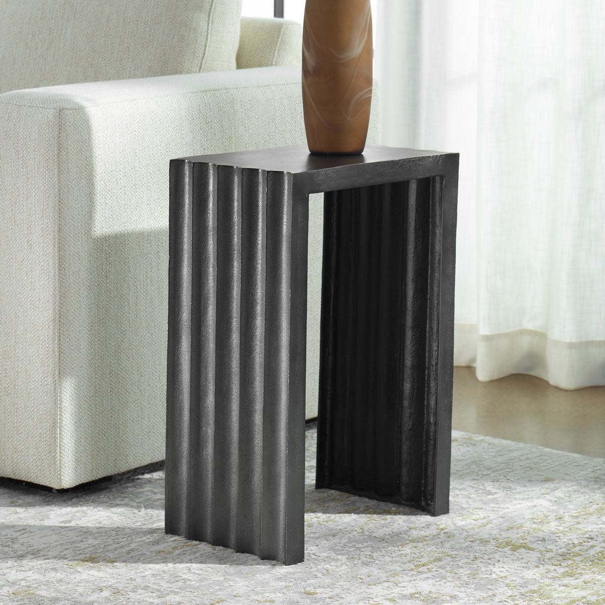 In The Groove Accent Table - small accent table with storage for a clutter-free space | Image 3 | InSTYLE Home & Rugs