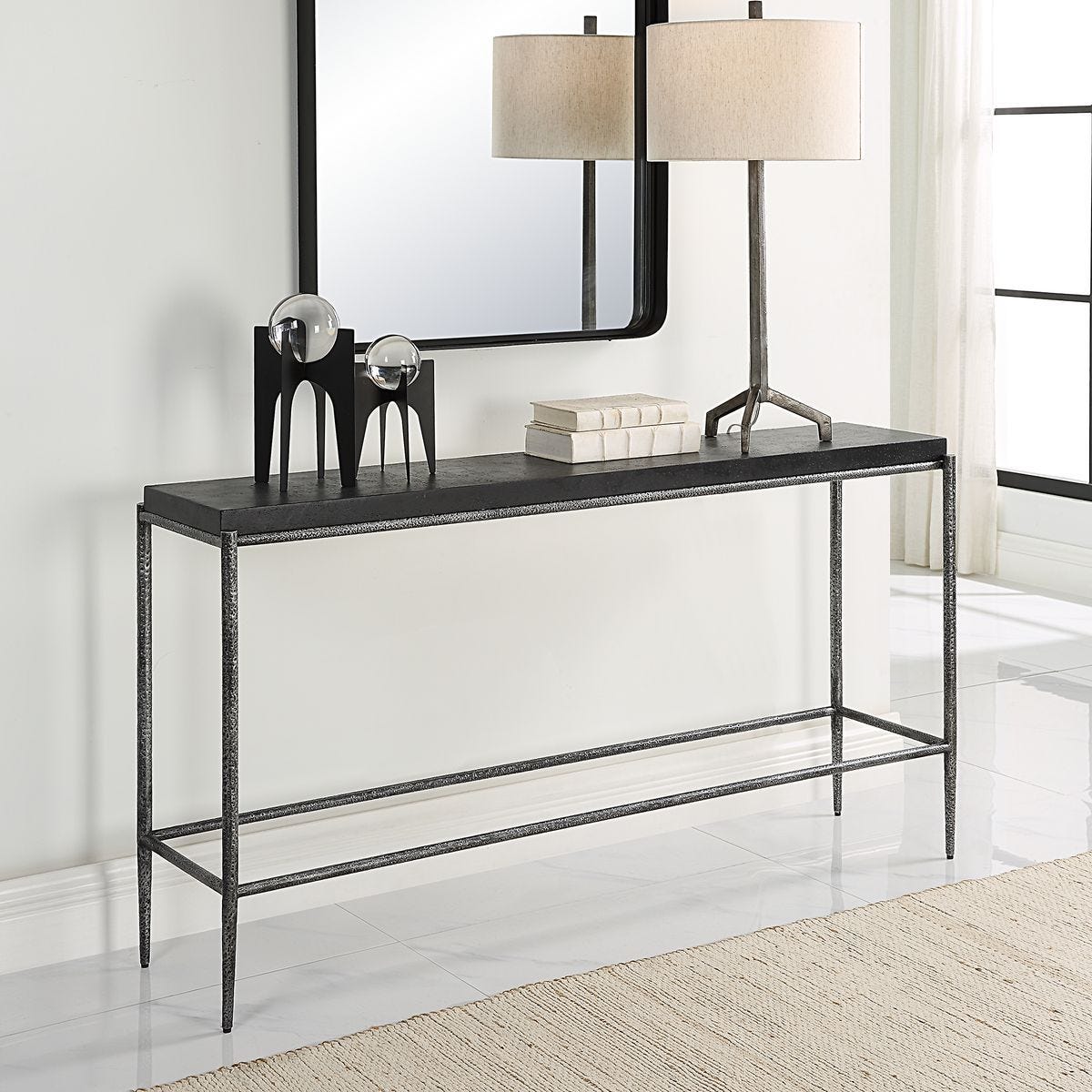 Crescendo Console Table - compact console for organizing entryway or hallway essentials | Image 3 | InSTYLE Home & Rugs