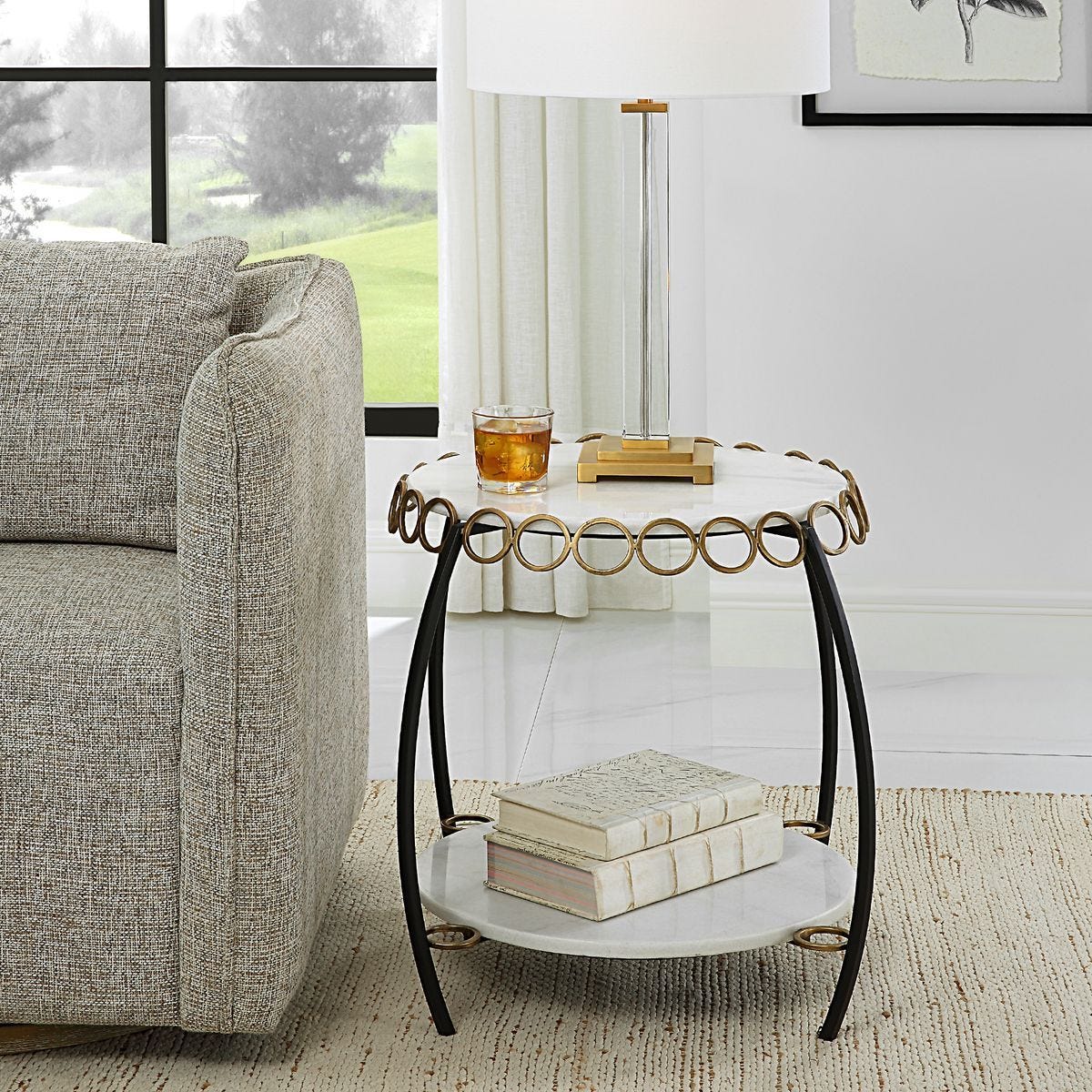 Chainlink Side Table - perfect for holding drinks, lamps, and other essentials | Image 3 | InSTYLE Home & Rugs